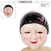 동물 가면 탈 블랙 실리콘 호러 할로윈 머리띠코 트리 장식 캐릭터 용품 천사링 복면 다스베이더 우는아기 머, 광대인형마스크, A