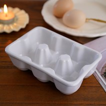 도자기 계란판 세라믹 에그 홀더 도자기 6구 에그 트레이 계란 달걀 보관 수납 냉장고 정리, 6구 계란판