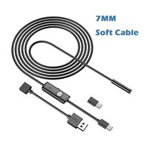 ENWOR-산업용 내시경 카메라 IP67 방수 5.5mm 7mm 3in 1 안드로이드 폰용 PC USB 6led 조절 가능, CHINA, 2m, 7mm soft cable