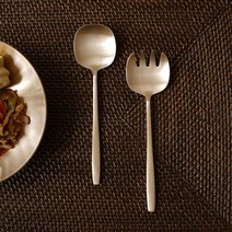 놋담 방짜유기 유기 서빙스푼+서빙포크 SET, 단일속성