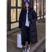 겨울 x-롱 블랙 파카 재킷 2022 따뜻한 두꺼운 후드 코트 방수 캐주얼 다운 점퍼