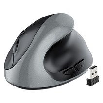 버티컬마우스 무소음 블루투스 손목보호2.4G 무선 게임용 마우스 인체 공학적 수직 USB 오른손 컴퓨터 노트, 02 Gray, 한개옵션1