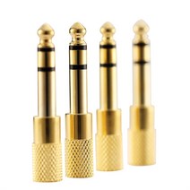 1x 6.35mm 남성 3.5mm 여성 오디오 어댑터 14 인치 플러그 헤드폰 커넥터 잭 앰프 마이크 케이블 금도금, 없음