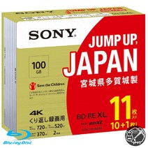 소니 4K 블루레이디스크 BD-RE XL 100GB 11장 1-2 트리플 레이어 녹화 dvd 공시디 대용량 11BNE3VZPS2