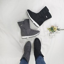 디아 여성용 벨크로 키높이 털안감 방한 패딩 부츠