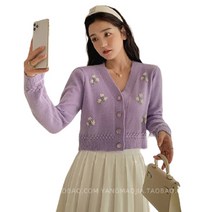 러블로어 귀요미 꽃자수 니트가디건