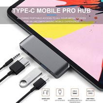 일자형 허브 아이패드 맥북 호환 usb 멀티 포트 c 타입 알루미늄 type- 모바일 프로 어댑터( - pd 충전 포함) 4k hdmi 3.0 태블릿 노트북 도킹 스테이션 hd