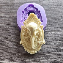 까마귀 해골 거울 실리콘 금형 DIY 석고 촛불 수제 키 체인 펜던트 목걸이 Decoration18177