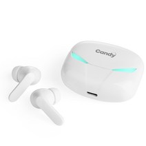 게이밍 완전 무선 블루투스5.0 이어폰 캔디 TS-21G, 화이트