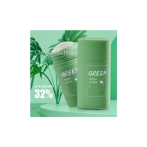 SUREYOULiKE 가지/녹차 오일 컨트롤 세정 고체 마스크 여드름 클렌징 스틱 마스크 오일 컨트롤 솔리드 마스크 딥 클리닝 보습 마스크, 녹차 팩 3개