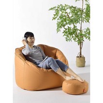 빈백 푹신한소파 1인용 모찌 쿠션 에어소파 발판, 다크그린 (어린이 ) 페달 베개 카펫 포함