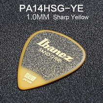 ibanez 그립 마법사 시리즈 샌드 그립 plectrum 일렉트릭 어쿠스틱 기타 픽 1piece made in Japan, 날카로운 노란색 1.0mm