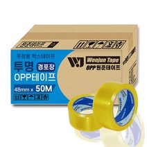 원준테이프 더블경포장 opp 투명 박스테이프 50M 57mic, 12개