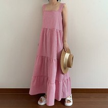 아이우먼 체크스퀘어넥롱원피스 YPN002M207 빅사이즈