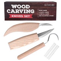 Wood Carving Tools Kit | Sloyd Hook Detail Knives | Hardwood Handle Grips Carbide Blades Bonus Sh, 1, brown