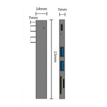 USB 허브 멀티 장치 컴퓨터 노트북 데스크탑 SD/TF 카드 리더 MacBook Pro 용 타입 C 어댑터, 01 Grey