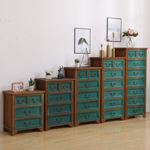 틈새 수납장 엔틱 컨트리 클래식 빈티지 코너 서랍장 침실 3단 4단, 월넛 6단