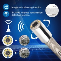 관로 탐지기 배관 내시경 배관 WiFi DVR SYANSPAN 셀프 레벨링 내장 512Hz 송신기 Sonde 파이프 위치 내시, 04 50m_03 7in No Function