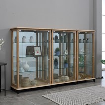 아로마 강화유리 장식장 4단 장식장/조명설치선택가능, 중(700), 설치안함, 네츄럴