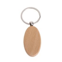 저스트앳 20Pcs 빈 나무 키 체인 Diy 태그 안티-잃어버린 액세서리 선물, [05] Oval