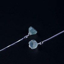 고급 심플 여친선물 여성 925 스털링 실버 천연 비취 연꽃 롱 드롭 귀걸이 원래 디자인 럭셔리 Femme 액세서리