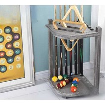 당구장 당구큐대 거치대 수납 정리대 보관 원목, 브라운 원목 벽걸이형 6홀