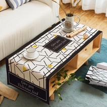 명품 식탁보 모던 미니멀 테이블보 코튼 린넨 Yinshang, 【보통면과 린넨】 50 * 160cm, 화이트에 간단한 작은 점 삼각형 커피 테이블 천