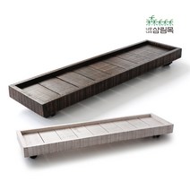 나무나라 삼림목 바퀴달린 이동식 원목 화분대, 화분받침대 직사각 대, 화이트