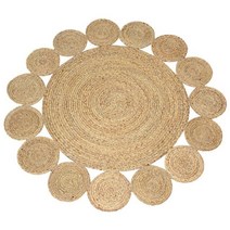 멍석 라탄카페트 멍석매트 라운드 짠 카펫 수제 100 순수 천연 황마 깔개 침실 거실 빈티지 홈 장식 천연 식물 바닥 매트