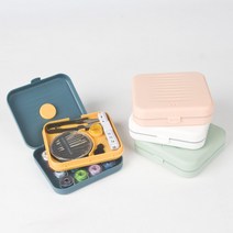 휴대용 반짇고리 컴팩트형 바느질 바늘 실 세트 반지고리함 바늘함 도구 바느질세트 바느질도구 반짇고리세트, 다크블루