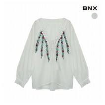 [BNX] 에스닉 자수 린넨 블라우스