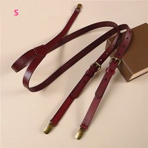신제품 다크 브라운 소가죽 멜빵 여성 및 남성용 스트랩 헤드 스킨 영국 레트로 트라이 클램프 멜빵 브레이스 와이드 2CM