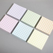 파스텔 체크 떡메모지 100매 다꾸 떡메, 옐로우