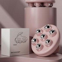 럭키줌마 마사지볼 지압볼 회전 안마 스틸 마사지롤러, 마그네틱, 오렌지