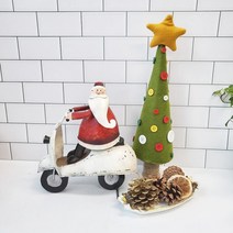 Countryitem스쿠터 산타클로스 철제 장식 (라지)