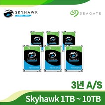 씨게이트 3년 보증 스카이호크 HDD CCTV DVR용 저장장치 1TB 2TB 3TB 4TB 6TB 8TB 10TB 하드디스크, 씨게이트 SkyHawk 정품 6TB