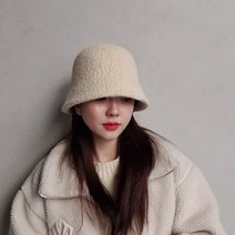 느와드코코 두꺼운 양털 프리미엄 뽀글이 겨울 무챙 버킷햇 모자