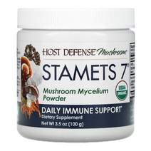 Fungi Perfecti Stamets 7 버섯균사체 파우더 데일리 이뮨 써포트 100g(3.5oz), 3병, 100g