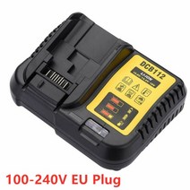 디월트 18v 6.0ah max xr 배터리 전동 공구 교체 dewalt dcb184 dcb181 dcb182 dcb200 20v 6a 18volt 18 v 배터리 충전기 포함, 18v EU 충전기