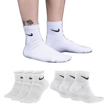 나이키 EVERYDAY 쿠션 앵클 양말 3팩, M(240~270mm), 화이트_7667100
