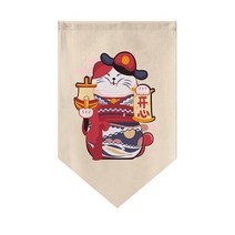 일본 삼각형 플래그 고양이 프린트 짧은 커튼 이자카야 입구 파티션 주방 레스토랑 출입구 장식 커튼, [02] 30x50cm, [01] Hook Loop, Triangle Curtain S8