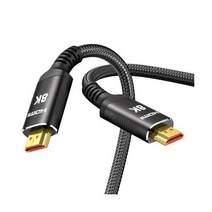 Snow 8K HDMI Cable 2.1 10FT/3M 48Gbps 48Gbps 하이스피드 3D 8K60 4K120 144Hz Braided Cord eARC HDR10 HDCP, 10feet_Black
