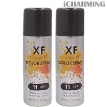 차밍 엑스에프 칼라 헤어 스프레이 11호 블랙 2개