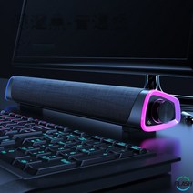 플래시샵 사운드바 블루투스스피커 스피커 USB 전원 공급 패브릭 텍스처 360도 스테레오 전문 음향학 튜닝 3.5MM 오디오 인터페이스 거실스피커 스피커 컴퓨터 스피커 게이밍, 블랙, 유선 모델