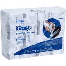 크리넥스 Kleenex 멀티폴드 페이퍼 타월 (88130) 화이트 4팩 4개 백 번들 3단 접이식 150개 / 팩 2 400개 케이스
