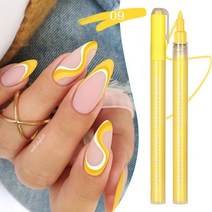 매니큐어 1Pc Black White Nail Polish Pen Color Painting Gel Graffiti Wave Drawing French Stripe Line Bru, 09 NDP09, [09] NDP09, 09 NDP09