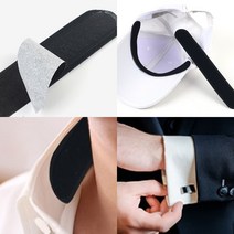 갈변 방지 모자 땀흡수 패드 황변 캡 밴드 부착 와이셔츠 소매 깃 골프 스포츠 캡가드, 블랙