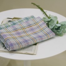 486 탐나요 체크 요루 쉬폰 원단, 퍼플라인