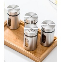 꽁쏘 다용도 가정용 프리미엄 스텐 양념통 100ml, 4개