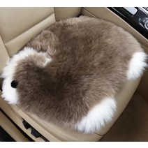 YUNDOU 자동차 방석 겨울 벨벳 무등받이 양 순수 양모 보온 홑좌석 두꺼운 쿠션 유니버설 쿠션, 1 건, 실크 브라운 - 싱글